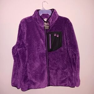 The Animal rescue site women's jacket full zipper fleece purple size XL